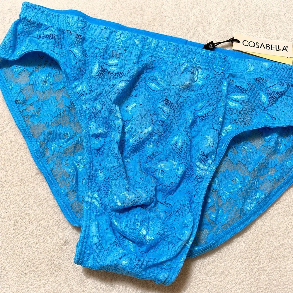 COSABELLA Men's Comfort Micro Brief Blue Lace Underwear‎ - Size M / NWT